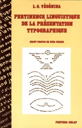 Couverture du produit · Pertinence linguistique de la présentation typographique