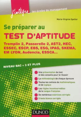 Couverture du produit · Se préparer au test d'aptitude - Tremplin 2, Passerelle 2, AST2, HEC, Essec - Niveau bac + 3 et plus
