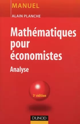 Couverture du produit · Mathématiques pour économistes : Analyse