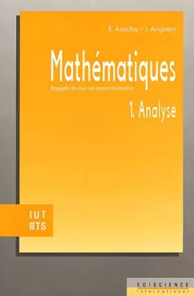 Couverture du produit · Mathématiques IUT, BTS, tome 1. Analyse