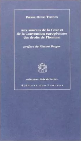Couverture du produit · Aux sources de la Cour et de la Convention européennes des droits de l'homme