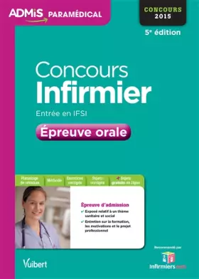 Couverture du produit · Concours Infirmier - Entrée en IFSI - Épreuve orale - Entraînement: Concours 2015