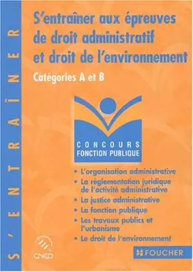 Couverture du produit · S'entraîner épreuve de droit administratif