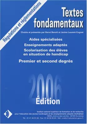 Couverture du produit · Textes fondamentaux: Aides spécialisées, Enseignements adaptés, Scolarisation des élèves en situation de handicap Premier et se