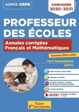 Couverture du produit · Concours Professeur des écoles - CRPE - Français et Mathématiques - Annales corrigées: CRPE 2020-2021