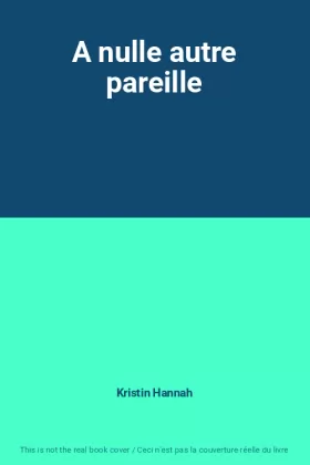 Couverture du produit · A nulle autre pareille