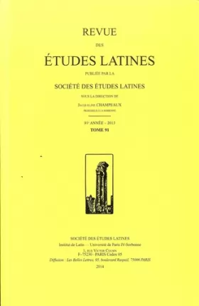 Couverture du produit · Etudes Latines T. 91 (2013)