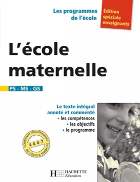 Couverture du produit · L'école maternelle