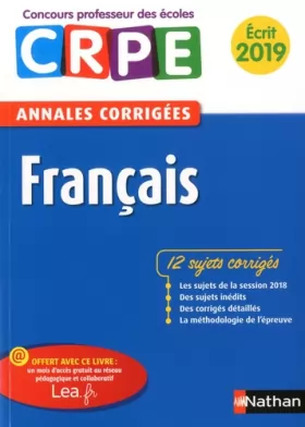 Couverture du produit · Annales CRPE Français - Ecrit 2019