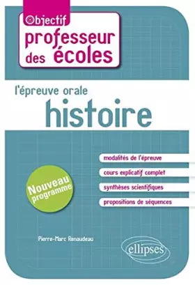 Couverture du produit · L'Épreuve Orale Histoire CRPE Nouveau Programme