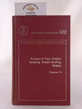 Couverture du produit · Accuracy in Trace Analysis Sampling Volume 2: Sampling, Sample Handling, Analysis