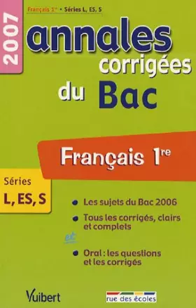 Couverture du produit · Français Séries L-ES-S : Annales corrigées du Bac