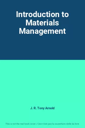 Couverture du produit · Introduction to Materials Management