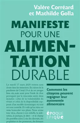 Couverture du produit · Manifeste pour une alimentation durable: Comment les citoyens regagner leur autonomie alimentaire