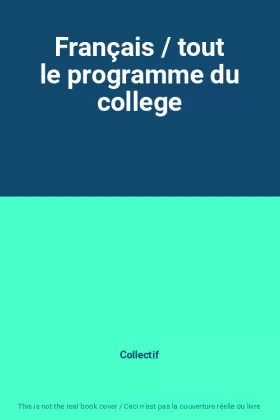 Couverture du produit · Français / tout le programme du college