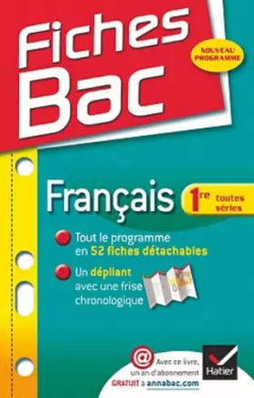 Couverture du produit · Fiches Bac Français 1re toutes séries: Fiches de cours - Première toutes séries