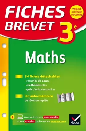 Couverture du produit · Fiches Brevet Maths 3e: fiches de révision