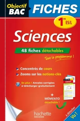 Couverture du produit · Objectif Bac Fiches Détachables Sciences 1ère Es/L