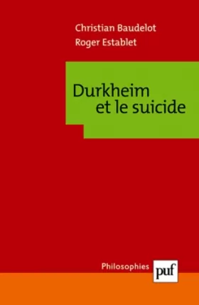 Couverture du produit · Durkheim et le suicide