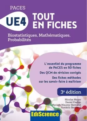 Couverture du produit · PACES UE4 Tout en fiches - Biostatistiques, Mathématiques, Probabilités: Biostatistiques, Mathématiques, Probabilités