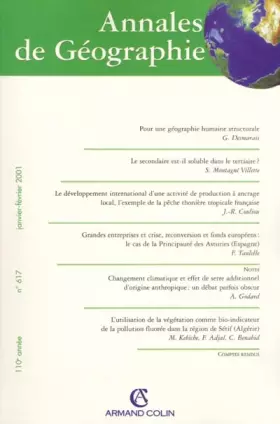 Couverture du produit · Annales de géographie N° 617 Janvier-Février 2001