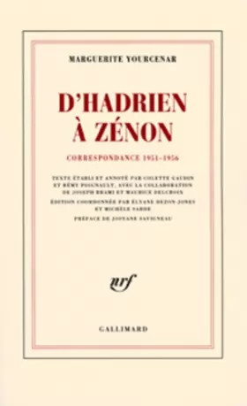 Couverture du produit · D'Hadrien à Zénon : Correspondance, 1951-1956