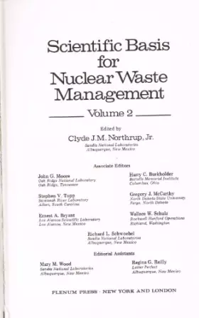 Couverture du produit · Scientific Basis for Nuclear Waste Management