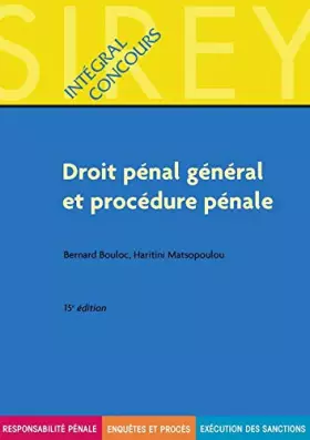 Couverture du produit · Droit pénal général et procédure pénale