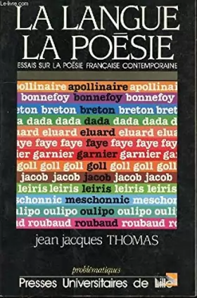 Couverture du produit · La Langue, la poésie: Essais sur la poésie française contemporaine...