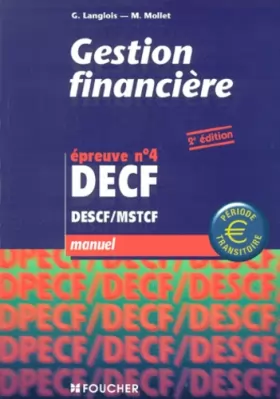 Couverture du produit · Gestion financière, épreuve numéro 4, DECF, DESCF, MSCT