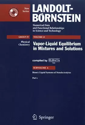 Couverture du produit · Part 1 (Landolt-Börnstein: Numerical Data and Functional Relationships in Science and Technology - New Series, 13A1)