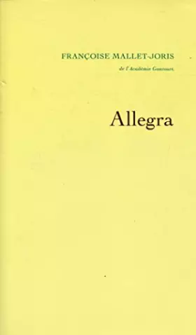Couverture du produit · Allegra / Mallet-Joris, François / Réf: 14472