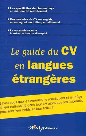 Couverture du produit · Le Guide du CV en langues étrangères