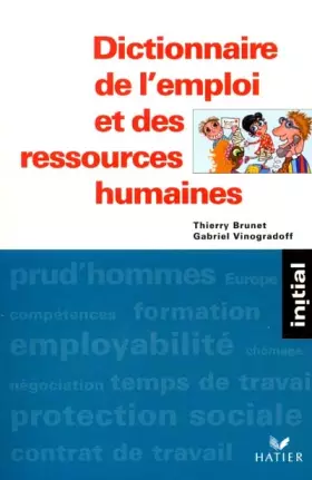 Couverture du produit · Dictionnaire de l'emploi et des ressources humaines