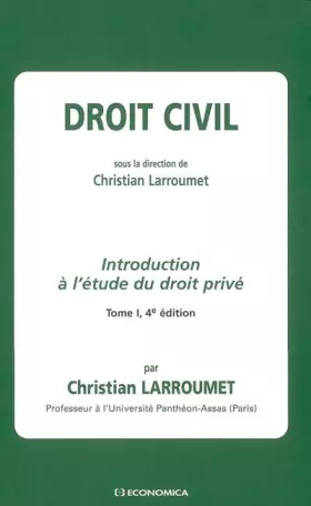 Couverture du produit · Introduction à l'étude du droit privé