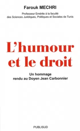 Couverture du produit · L'humour et le droit : Un hommage rendu au Doyen Jean Carbonnier