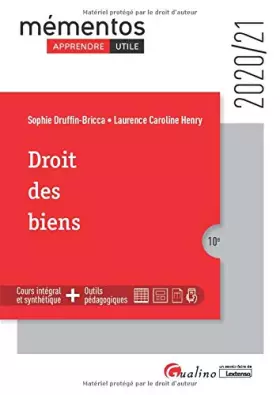 Couverture du produit · Droit des biens: Propriété individuelle - Propriété collective - Propriété démembrée (2020-2021)