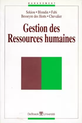 Couverture du produit · Gestion des ressources humaines (édition 1998)