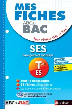 Couverture du produit · Mes fiches ABC du BAC SES Term ES