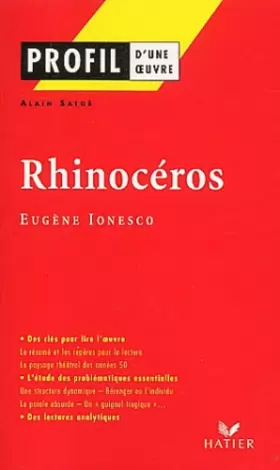 Couverture du produit · Profil d'une oeuvre : Rhinocéros de Ionesco