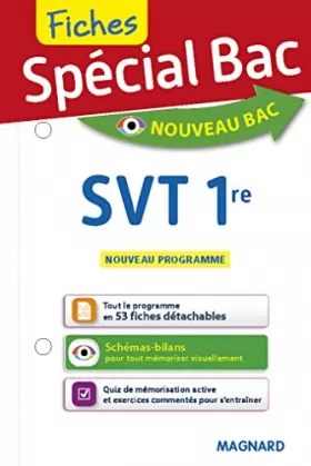Couverture du produit · Spécial Bac Fiches SVT 1re: Tout le programme en 53 fiches, mémos, schémas-bilans, exercices et QCM