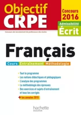 Couverture du produit · Objectif CRPE Français - 2016