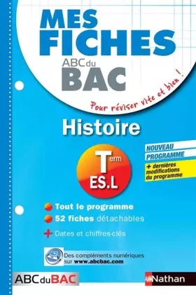 Couverture du produit · Mes fiches ABC du BAC Histoire Term ES.L