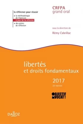 Couverture du produit · Libertés et droits fondamentaux 2017 - 23e éd.