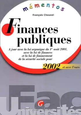 Couverture du produit · Mémento de finances publiques 2002 et en euros-3° éd.