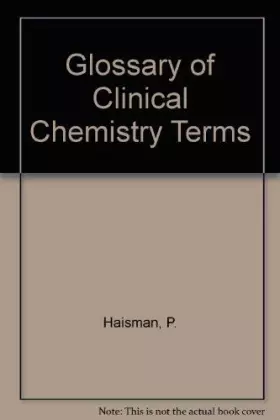 Couverture du produit · Glossary of Clinical Chemistry Terms