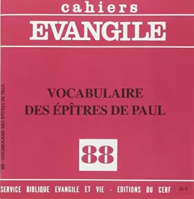 Couverture du produit · Cahiers evangile n  88 : le vocabulaire des epitres de paul