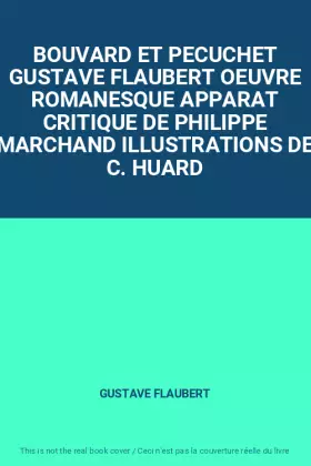 Couverture du produit · BOUVARD ET PECUCHET GUSTAVE FLAUBERT OEUVRE ROMANESQUE APPARAT CRITIQUE DE PHILIPPE MARCHAND ILLUSTRATIONS DE C. HUARD