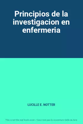 Couverture du produit · Principios de la investigacion en enfermeria