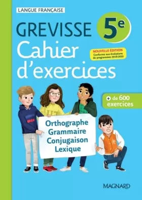 Couverture du produit · Cahier Grevisse - Français - 5e - Edition 2021